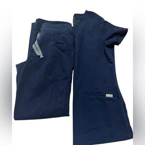 Figs Navy Blue Technical Collection  Scrubs XXS top/XS pants